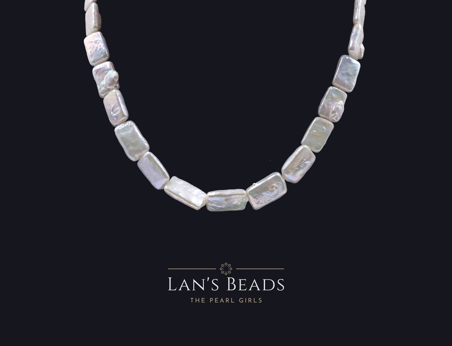 Rectangular White Freshwater Pearl - Lan's Beads